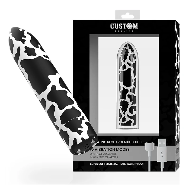 CUSTOM BULLETS - PERSONNALISÉS RECHARGEABLE VACHE 10 INTENSITIES CUSTOM BULLETS - PERSONNALISÉS RECHARGEABLE VACHE 10 INTENSITIES