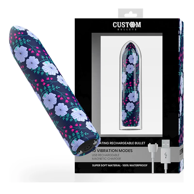 CUSTOM BULLETS - PERSONNALISÉS RECHARGEABLE PRINTEMPS 10 INTENSITIES CUSTOM BULLETS - PERSONNALISÉS RECHARGEABLE PRINTEMPS 10 INTENSITIES