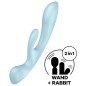 SATISFYER TRIPLE OH HYBRID VIBRATION - BLUE SATISFYER TRIPLE OH HYBRID VIBRATION - BLUE