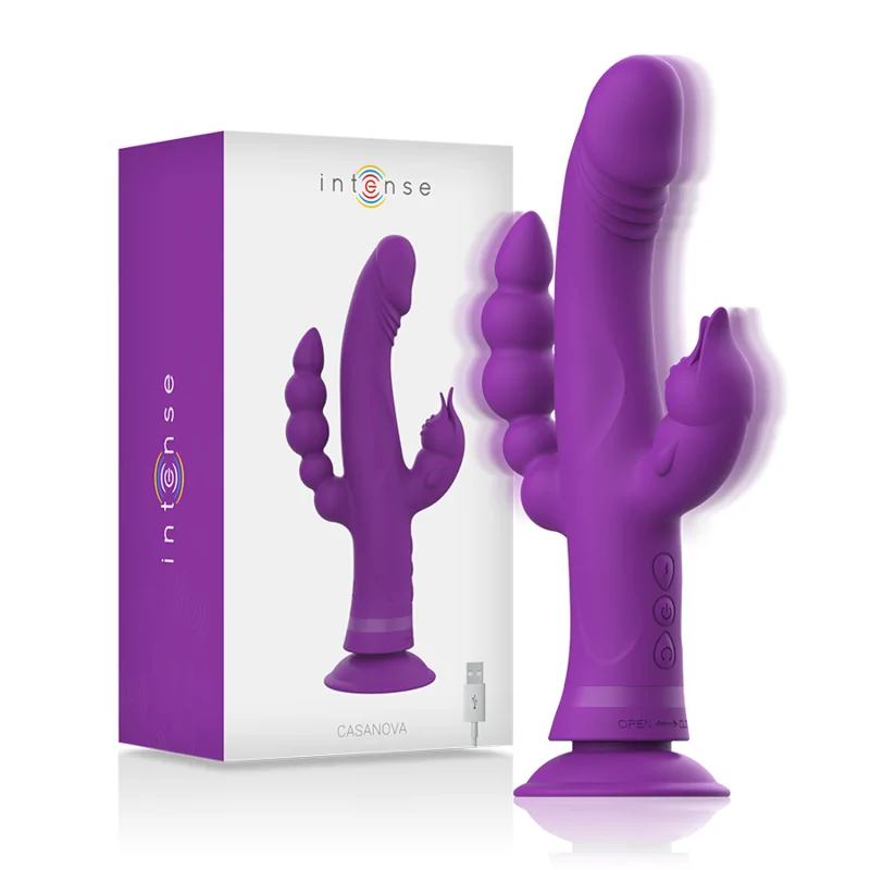 INTENSE - CASANOVA RABBIT SILICONE VIBRATOR TRIPLE MOTOR PURPLE INTENSE - CASANOVA RABBIT SILICONE VIBRATOR TRIPLE MOTOR PURPLE