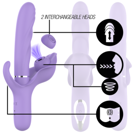 INTENSE - BILLIE MULTIFUNCTIONAL RECHARGEABLE SUCTION VIBRATOR WITH PURPLE PUSH BUTTON