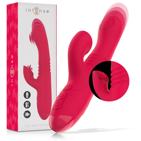 INTENSE - DUA MULTIFUNCTION RECHARGEABLE UP  DOWN VIBRATOR WITH RED TONGUE