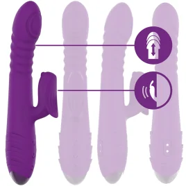 INTENSE - VIBRATEUR RECHARGEABLE MULTIFONCTION IGGY UP DOWN AVEC STIMULATEUR CLITORAL VIOLET