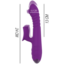 INTENSE - VIBRATORE MULTIFUNZIONE RICARICABILE IGGY UP  DOWN CON STIMOLATORE CLITORALE VIOLA