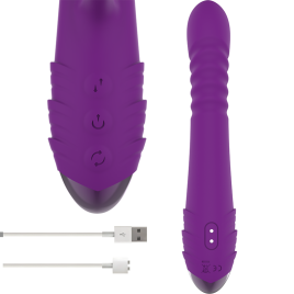 INTENSE - VIBRATORE MULTIFUNZIONE RICARICABILE IGGY UP  DOWN CON STIMOLATORE CLITORALE VIOLA