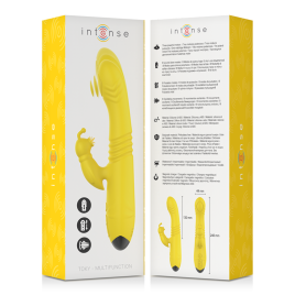 INTENSE - TOKY MULTIFUNCTION VIBRATOR UP  DOWN WITH CLITORAL STIMULATOR YELLOW