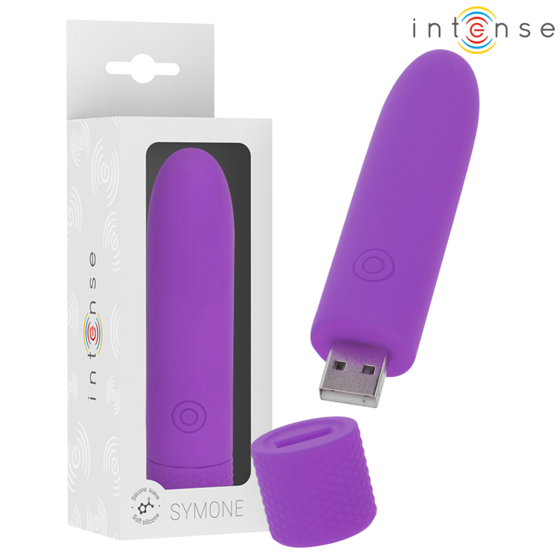 INTENSE - SYMONE BULLET VIBRANTE RICARICABILE USB 8 VIBRAZIONI VIOLA 10 X 2,2 CM INTENSE - SYMONE BULLET VIBRANTE RICARICABILE USB 8 VIBRAZIONI VIOLA 10 X 2,2 CM