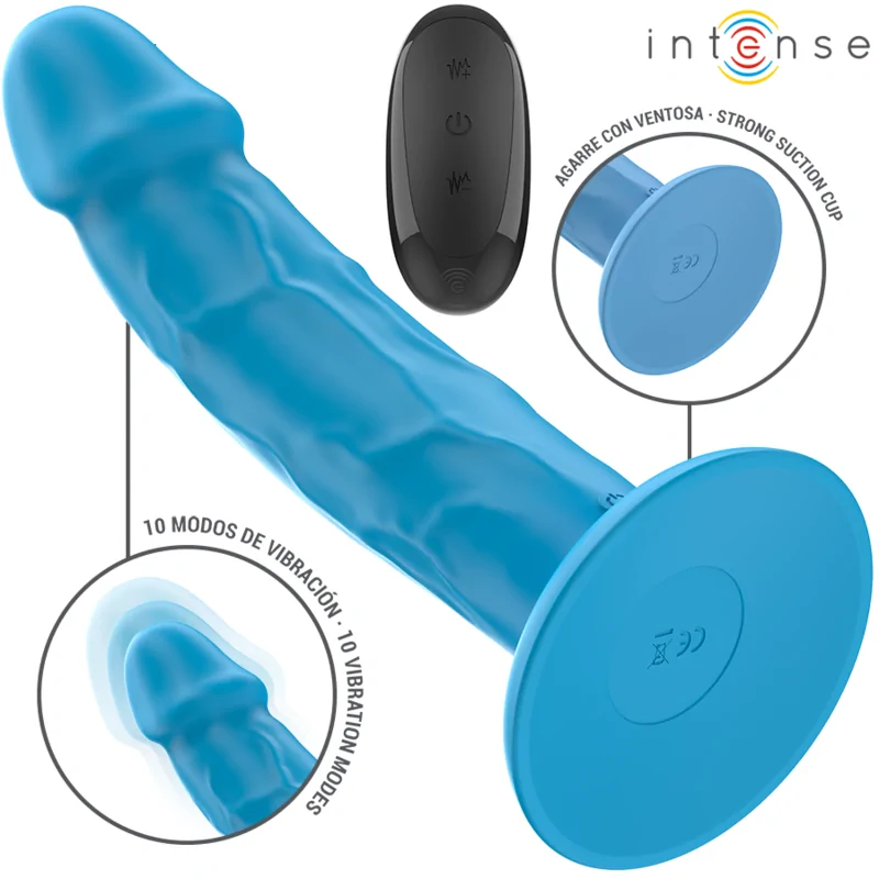 INTENSE - PHOEBE REALISTISCHER VIBRATOR 10 VIBRATIONEN BLAUE FERNBEDIENUNG INTENSE - PHOEBE REALISTISCHER VIBRATOR 10 VIBRATIONEN BLAUE FERNBEDIENUNG