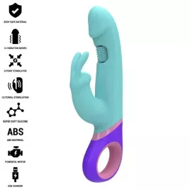 INTENSE - MONICA VIBRATEUR RABBIT AVEC STIMULATEUR DE POINT G ROTATIF BLEU