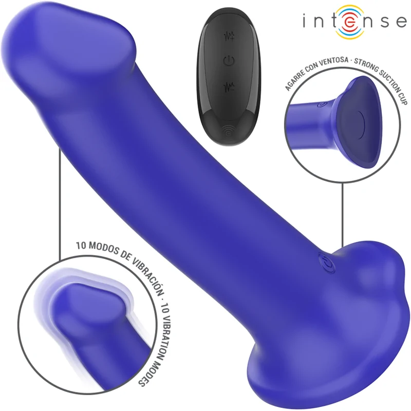 INTENSE - VICTORIA VIBRATOR WITH SUCTION CUP 10 VIBRATIONS DARK BLUE REMOTE CONTROL INTENSE - VICTORIA VIBRATOR WITH SUCTION CUP 10 VIBRATIONS DARK BLUE REMOTE CONTROL