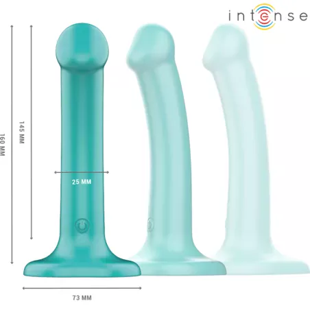 INTENSE - KATIE VIBRATEUR AVEC VENTOUSE 10 VIBRATIONS TÉLÉCOMMANDE BLEUE