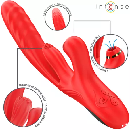 INTENSE - KAROL VIBRATORE MULTIFUNZIONE SPINTA STIMOLAZIONE ONDE STIMOLANTI ROSSO