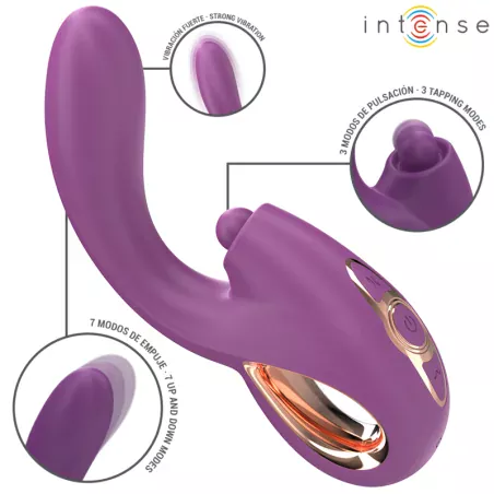 INTENSE - LALI MULTIFUNZIONE VIBRATORE PUNTO G TAPPING THRUST VIBRAZIONE VIOLA