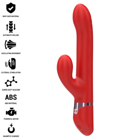 INTENSE - LELE VIBRATORE MULTIFUNZIONE ROTANTE OSCILLANTE STIMOLAZIONE ROSSO