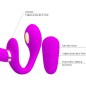 PRETTY LOVE - THUNDERBIRD DOUBLE STRAP-ON VIBRATOR REMOTE CONTROL PURPLE