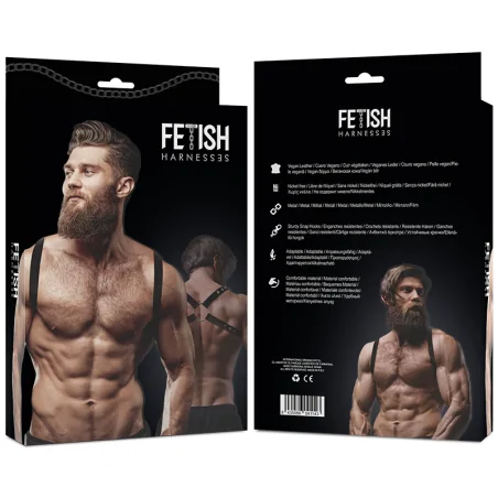 FETISH SUBMISSIVE ATTITUDE - HARNAIS DOS EN ÉCO-CUIR POUR HOMMES