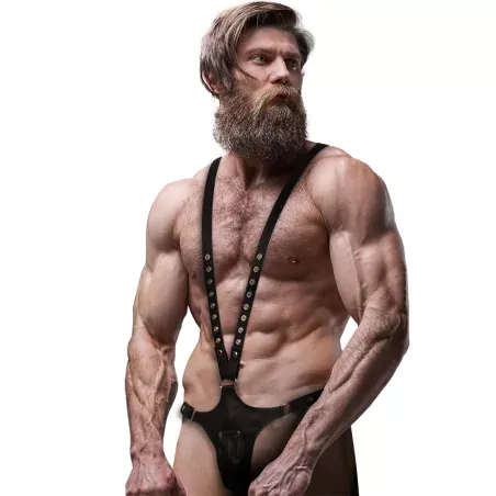 FETISH SUBMISSIVE ATTITUDE - IMBRACATURA IN ECOPELLE A FORMA DI V PER UOMO