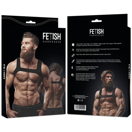 FETISH SUBMISSIVE ATTITUDE - IMBRACATURA PER IL PETTO IN NEOPRENE PER UOMINI TAGLIA L