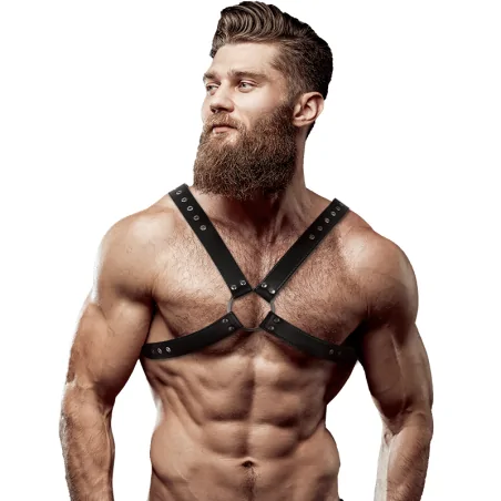 FETISH SUBMISSIVE ATTITUDE - IMBRACATURA IN ECOPELLE CON PETTO INCROCIATO DA UOMO