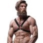 FETISH SUBMISSIVE ATTITUDE - HARNAIS EN CUIR ÉCOLOGIQUE POUR HOMMES AVEC POITRINE CROISÉE FETISH SUBMISSIVE ATTITUDE - HARNAIS EN CUIR ÉCOLOGIQUE POUR HOMMES AVEC POITRINE CROISÉE