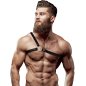 FETISH SUBMISSIVE - HARNAIS EN CUIR ÉCOLOGIQUE POUR HOMMES ÉPAULES CROISÉES ATTITUDE FETISH SUBMISSIVE - HARNAIS EN CUIR ÉCOLOGIQUE POUR HOMMES ÉPAULES CROISÉES ATTITUDE