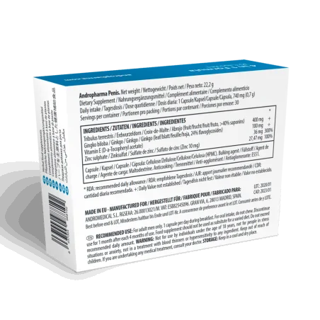 ANDROPHARMA PENIS - SUPPLÉMENT D''AGRANDISSEMENT DU PÉNIS