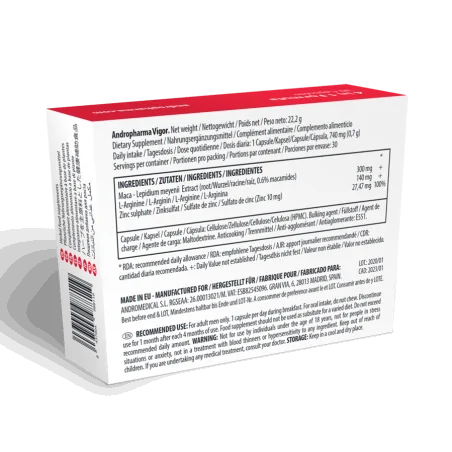 ANDROPHARMA VIGOR - SUPPLÉMENT AMÉLIORATION DE LA LIBIDO
