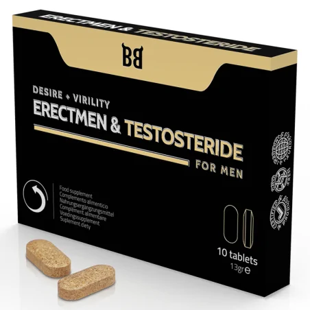 BLACK BULL - ERECTMEN TESTOSTERIDE PUISSANCE ET TESTOSTÉRONE POUR HOMMES 10 GÉLULES