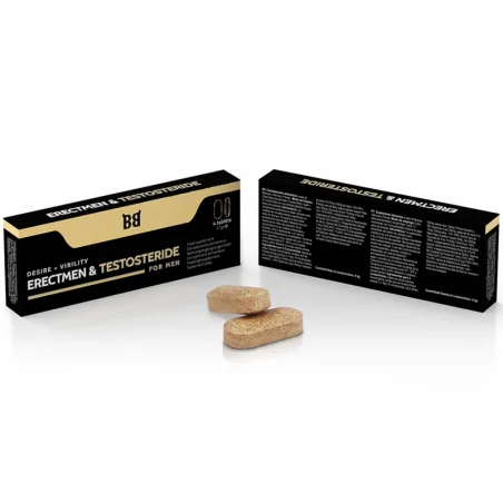 BLACK BULL - ERECTMEN TESTOSTERIDE PUISSANCE ET TESTOSTÉRONE POUR HOMMES 4 GÉLULES