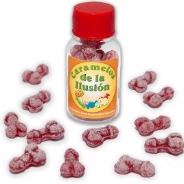 DIABLO PICANTE - 12 BONBONS ILLUSIONS EN FORME DE PÉNIS FRAISE/CERISE