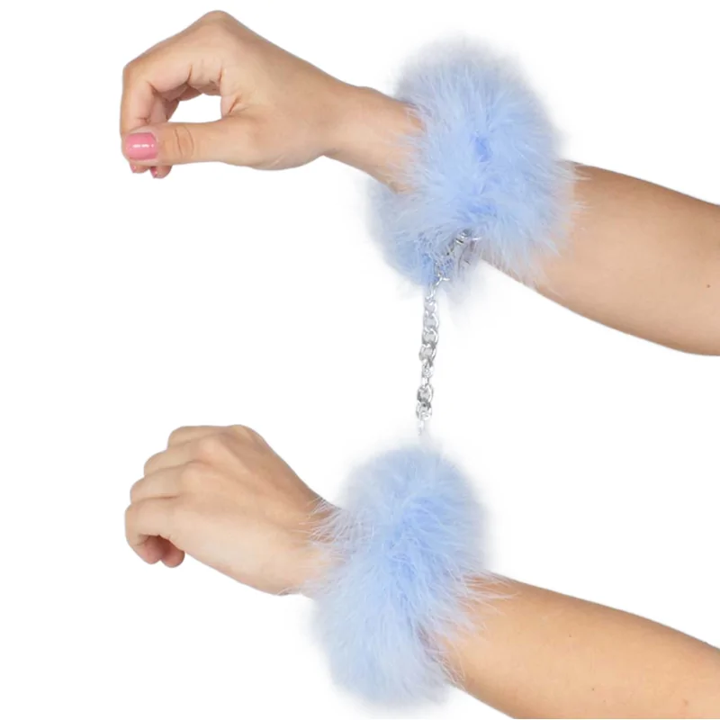 SECRETPLAY - MENOTTES DE MARABOU LUMIÈRE BLEUE SECRETPLAY - MENOTTES DE MARABOU LUMIÈRE BLEUE