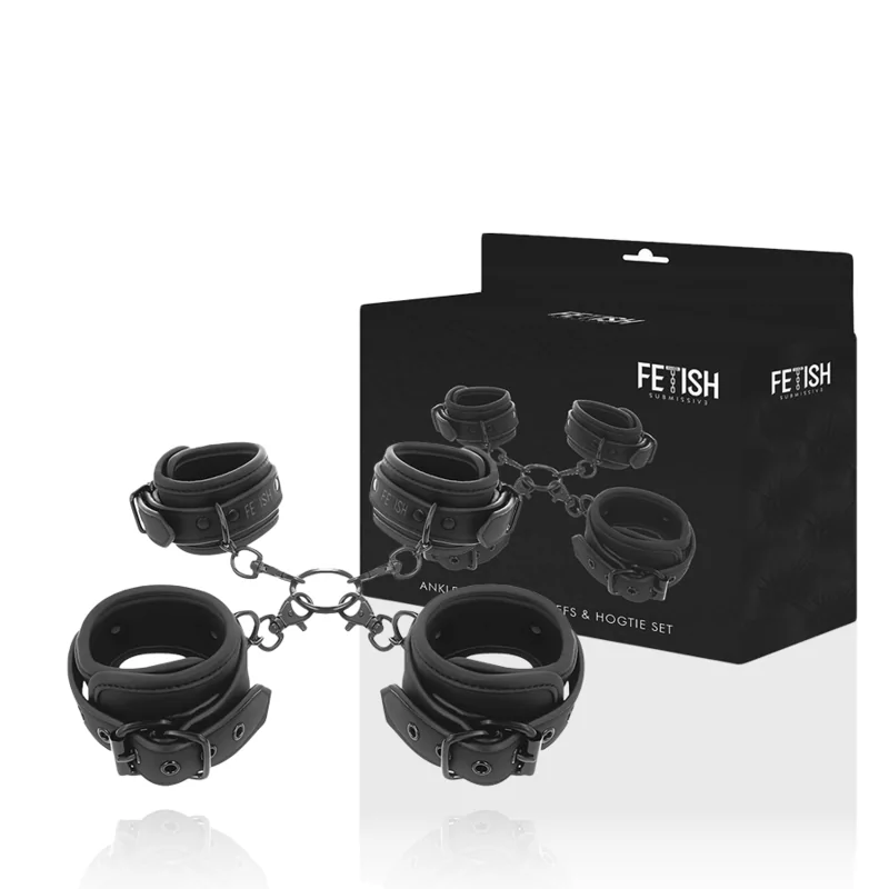 FETISH SUBMISSIVE - ENSEMBLE DE MENOTTES POUR MAINS ET CHEVILLES AVEC DOUBLURE EN NOPRÈNE FETISH SUBMISSIVE - ENSEMBLE DE MENOTTES POUR MAINS ET CHEVILLES AVEC DOUBLURE EN NOPRÈNE