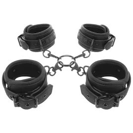 FETISH SUBMISSIVE - SET OF HAND AND ANKLE HANDCUFFS WITH NOPRENE LINING