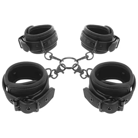 FETISH SUBMISSIVE - HAND- UND KNÖCHEL-HANDSCHELLEN-SET MIT NOPRENE-FUTTER