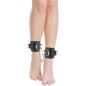 DARKNESS - SCHWARZE VERSTELLBARE LEDER-KNÖCHEL-HANDSCHELLEN