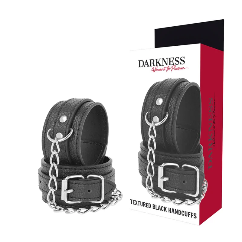 DARKNESS - MANETTE IN PELLE STRUTTURATA NERA DARKNESS - MANETTE IN PELLE STRUTTURATA NERA