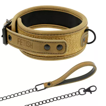 FETISH SUBMISSIVE ORIGIN - COLLIER CHAÎNE DOUBLÉE DE NÉOPRÈNE