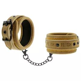 FETISH SUBMISSIVE ORIGIN - MENOTTES EN CUIR VEGAN AVEC DOUBLURE EN NÉOPRÈNE