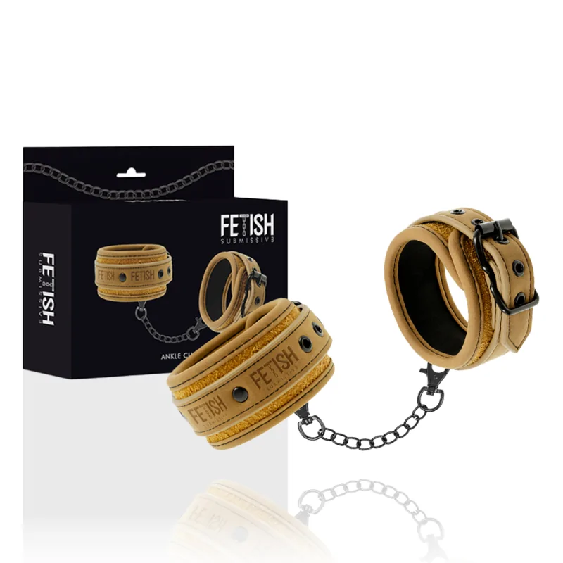 FETISH SUBMISSIVE ORIGEN - FUSSMANSCHETTEN AUS VEGANEM LEDER MIT NEOPRENFUTTER FETISH SUBMISSIVE ORIGEN - FUSSMANSCHETTEN AUS VEGANEM LEDER MIT NEOPRENFUTTER