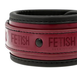 FETISH SUBMISSIVE DARK ROOM - VEGAN LEATHER HANDCUFFS WITH NEOPRENE LINING
