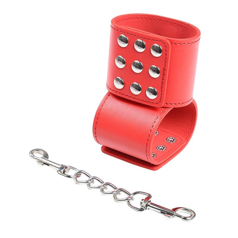 OHMAMA FETISH - RED HANDCUFFS WITH SNAP CLOSURE OHMAMA FETISH - RED HANDCUFFS WITH SNAP CLOSURE