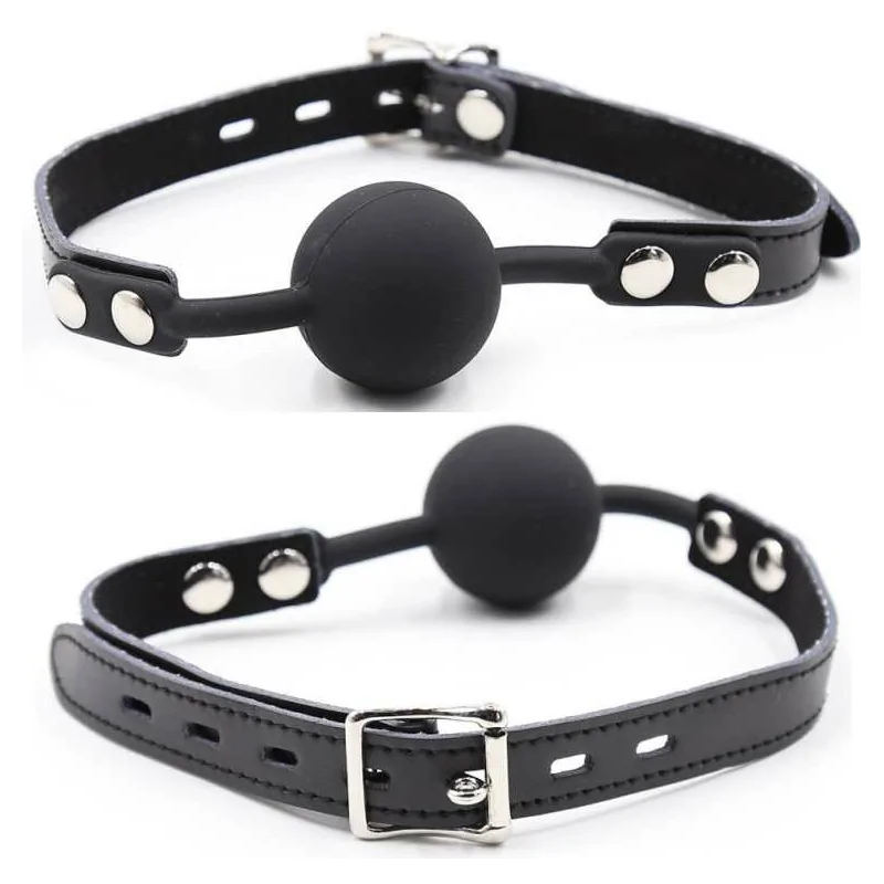 OHMAMA FETISH - BÂILLON BALLE EN SILICONE AVEC CEINTURE EN CUIR (CADENAS INCLUS) OHMAMA FETISH - BÂILLON BALLE EN SILICONE AVEC CEINTURE EN CUIR (CADENAS INCLUS)