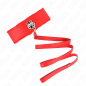 KINK - COLLANA CON GUINZAGLIO 116 CM CON BORCHIE IN ARGENTO MODELLO 4 ROSSO REGOLABILE 40-48 CM X 6 CM