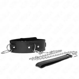 KINK - HALSKETTE MIT LEINE 65 CM 3 RING MODELL 2 VERSTELLBAR 36-43 CM X 5 CM
