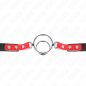 KINK - KNEBEL MIT MEHREREN O-RINGEN 4 / 4,8 CM ROT 38 X 56 CM