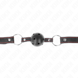 KINK - BALL GAG HOLLOW HARD NERO MODELLO 2 65 x 2,5 CM