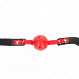 KINK - ROTER HOHLKUGEL, 4 CM, KNEBEL, SCHWARZER GURT 60 x 2 CM, VERSTELLBAR 37-52 CM