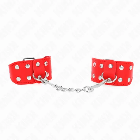KINK - BRACCIALI CON DOPPIA LINEA DI BORCHIE REGOLABILI ROSSO