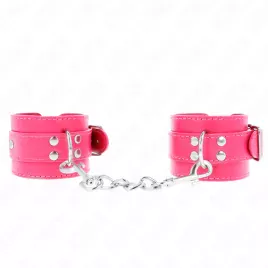 KINK - APPUI-POIGNETS ROSE FRAMBOISE AVEC DOUBLURE ROSE FRAMBOISE RÉGLABLE 20-28 CM X 5,5 CM