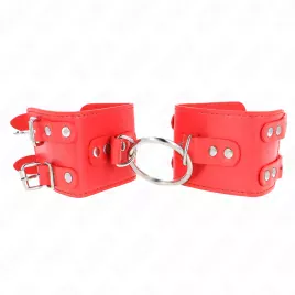 KINK - APPUI-POIGNETS FIXES AVEC ANNEAU ET CLOUS RÉGLABLES ROUGE 17-22 CM X 6,5 CM